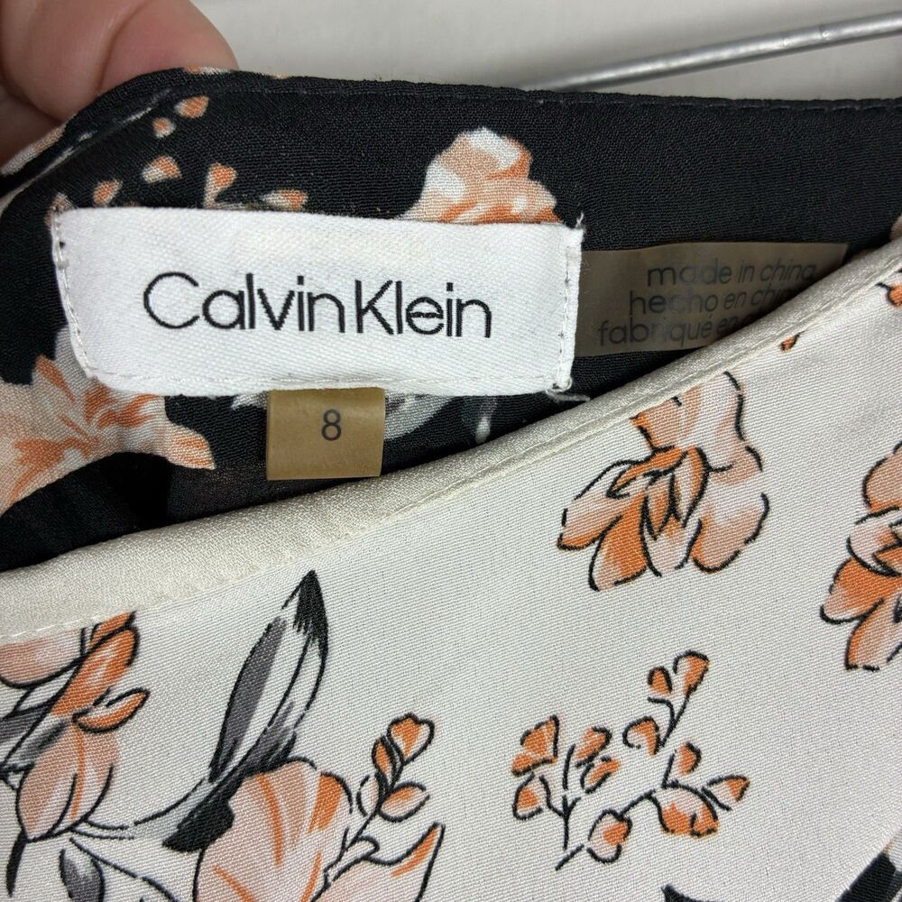 Calvin Klein Patchwork Handkerchief Skirt Sz 8 Mixed Media Print Boho Artsy Fall - Picture 5 of 8